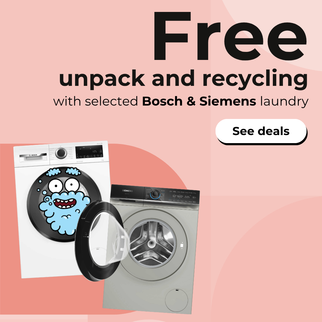 Free unpack and recycling with selected Bosch and Siemens laundry appliances